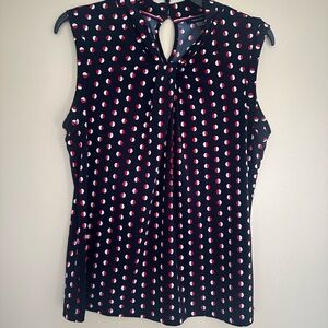 Tommy Hilfiger Black and Red Polka Dot Blouse